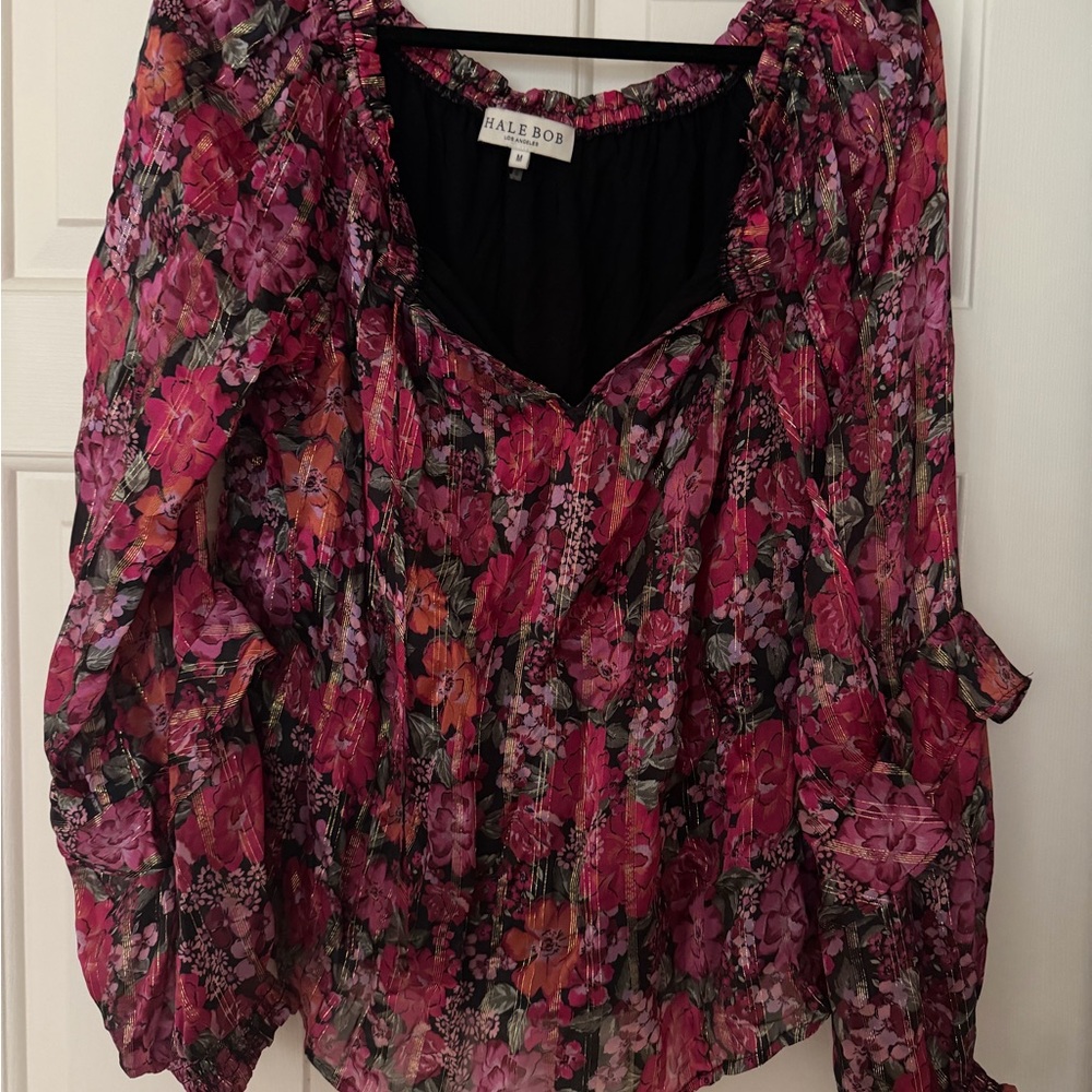 GORGEOUS Hale Bob Women's Multicolor Floral Blouse - RETAIL $425